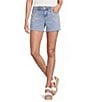 Prosperity Denim Floral Ivory Embroidered Denim Shorts - Image 1
