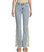 Prosperity Denim High Rise Crochet Inset Bootcut Jeans, Color:Blue - Image 1