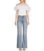 Prosperity Denim High Rise Rhinestone/Fringe-Trimmed-Pocket Bootcut Jeans, Color:French Blue - Image 3