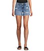Prosperity Denim Low Loose Destructed Denim Shorts - Image 1