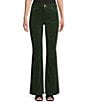 Color:Green - Image 1 - Mid Rise Corduroy Tonal Embroidered Bootcut Jeans