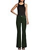 Color:Green - Image 5 - Mid Rise Corduroy Tonal Embroidered Bootcut Jeans