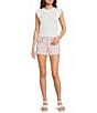 Prosperity Denim Pink Floral Embroidered Shorts - Image 3