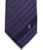 Psycho Bunny All Over Bunny Print Traditional 3 1/4#double; Silk Tie, Color:Purple - Image 2