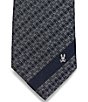 Psycho Bunny All Over Bunny Print Traditional 3 1/4#double; Silk Tie, Color:Silver - Image 2