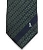 Psycho Bunny All Over Bunny Print Traditional 3 1/4#double; Silk Tie, Color:Green - Image 2