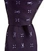 Psycho Bunny Allover Bunny Neat Traditional 3 1/4#double; Silk Tie, Color:Purple - Image 1