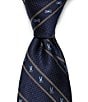 Psycho Bunny Allover Bunny Stripe Traditional 3 1/4#double; Silk Ties, Color:Navy - Image 1