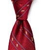 Psycho Bunny Allover Bunny Stripe Traditional 3 1/4#double; Silk Ties, Color:Red - Image 1