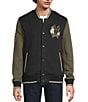 Psycho Bunny Auguste Knit Bomber Jacket, Color:Black - Image 2