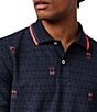 Color:Navy - Image 3 - Belmont Pique Short Sleeve Polo Shirt