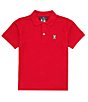 Color:Brilliant Red - Image 1 - Big Kids 7-20 Short Sleeve Essential Polo Shirt