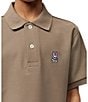 Color:Beige - Image 4 - Little/Big Boys 5-20 Short Sleeve Essential Polo Collared Shirt