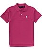 Color:Wild Berry - Image 1 - Little/Big Boys 5-20 Short Sleeve Essential Polo Collared Shirt