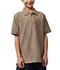 Color:Beige - Image 1 - Little/Big Boys 5-20 Short Sleeve Essential Polo Collared Shirt