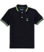 Color:Navy - Image 1 - Big Boys 7-20 Short Sleeve Marshall Sport Polo Shirt