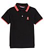 Color:Black - Image 1 - Big Boys 7-20 Short Sleeve Queensbury Pique Polo Shirt