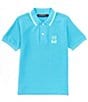 Color:Aquarius - Image 1 - Big Boys 7-20 Short Sleeve Saratoga Pique Polo Shirt