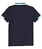 Color:Navy - Image 2 - Big Boys 7-20 Short Sleeve Woodstock Striped Pique Polo Shirt