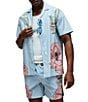 Psycho Bunny Blair Poplin Short Sleeve Woven Camp Shirt - Image 1