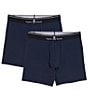 Color:Navy - Image 1 - Waistband Logo Boxer Briefs 2-Pack