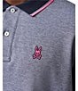 Color:Navy - Image 5 - Bronxville Jacquard Short Sleeve Polo Shirt