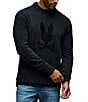 Psycho Bunny Caine PB Crewneck Sweater, Color:Black - Image 1