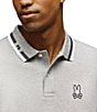 Psycho Bunny Chris Performance Pique Short Sleeve Polo Shirt, Color:Heather Stone - Image 4