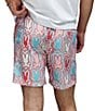 Psycho Bunny Chuck Allover Bunny Pattern 5 3/4#double; Inseam Swim Trunks, Color:White - Image 2