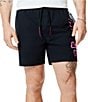 Psycho Bunny Duncan Neon Bunny Outline Solid 5.75#double; Inseam Swim Trunks - Image 1