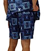 Psycho Bunny Gio Allover Print 6#double; Inseam Swim Trunks, Color:Evening Blue - Image 2