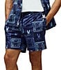Psycho Bunny Gio Allover Print 6#double; Inseam Swim Trunks, Color:Evening Blue - Image 3
