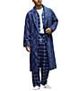 Psycho Bunny Harper Long Sleeve Terrycloth Robe, Color:Gray/Blue - Image 2
