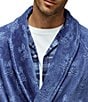 Psycho Bunny Harper Long Sleeve Terrycloth Robe, Color:Gray/Blue - Image 4