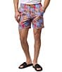 Color:Serenity - Image 1 - Jackson Bunny Face Printed 5 3/4#double; Inseam Swim Trunks
