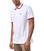 Color:White - Image 1 - Kingsbury Pique Modern Fit Short Sleeve Polo Shirt