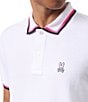 Color:White - Image 4 - Kingsbury Pique Modern Fit Short Sleeve Polo Shirt