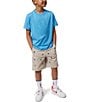 Color:Stone - Image 4 - Little/Big Boys 5-20 Isles Embroidered Pull-On Shorts