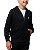 Color:Black - Image 3 - Little/Big Boys 5-20 Long Sleeve French Terry Hoodie Jacket
