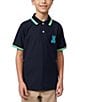 Color:Navy - Image 1 - Little/Big Boys 5-20 Short Sleeve Apple Valley Pique Polo Shirt