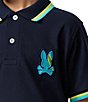 Color:Navy - Image 3 - Little/Big Boys 5-20 Short Sleeve Apple Valley Pique Polo Shirt