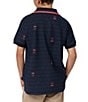 Color:Navy - Image 2 - Little/Big Boys 5-20 Short Sleeve Belmont Tonal-Striped/Patterned Pique Polo Shirt