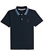 Color:Navy - Image 1 - Little/Big Boys 5-20 Short Sleeve Crosby Pique Polo Shirt