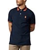 Color:Navy - Image 1 - Montebello Pique Short Sleeve Polo Shirt