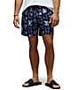 Psycho Bunny Olden Allover Print Swim Trunks, Color:Evening Blue - Image 1