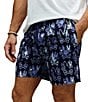 Psycho Bunny Olden Allover Print Swim Trunks, Color:Evening Blue - Image 3