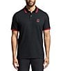 Psycho Bunny Pierce Pique Short Sleeve Polo Shirt, Color:Black - Image 1