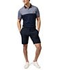 Color:Navy - Image 3 - Syracuse Color Block Sport Short Sleeve Polo Shirt
