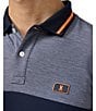 Color:Navy - Image 4 - Syracuse Color Block Sport Short Sleeve Polo Shirt
