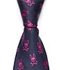 Psycho Bunny Tossed Multi Bunny Traditional 3 1/4#double; Silk Tie, Color:Pink - Image 1